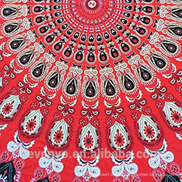 100% polyester fashionable premium round beach towels for adults